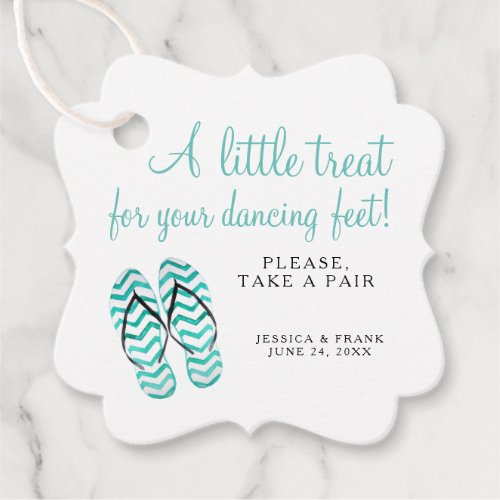A Treat For Your Dancing Feet Wedding Flip Flops Favor Tags