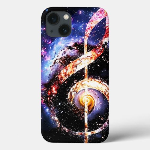 A Treble Clef in a Galactic Spiral Space  Music iPhone 13 Case