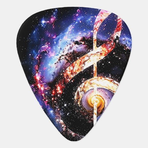 A Treble Clef in a Galactic Spiral Space  Music Guitar Pick