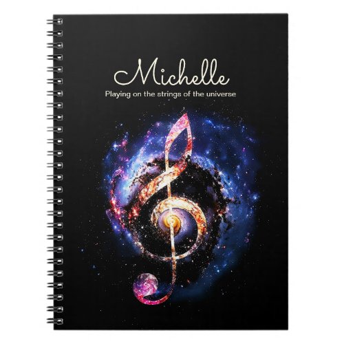 A Treble Clef in a Galactic Spiral Space  Music Notebook