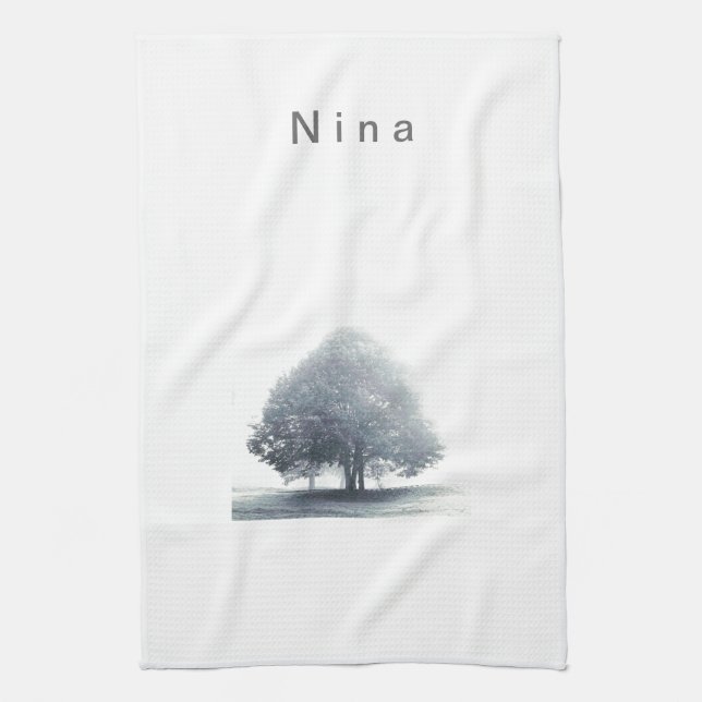 A Tree in Fog Kitchen Towel (Vertical)