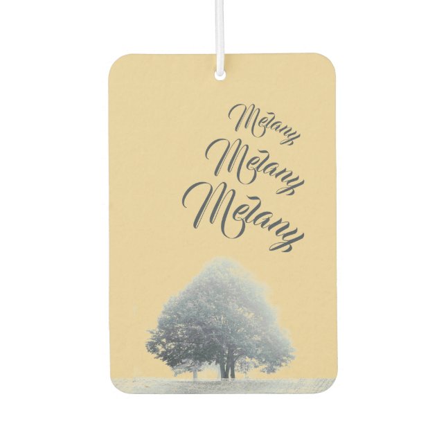 A Tree in Fog, Name & Quote Air Freshener (Front)