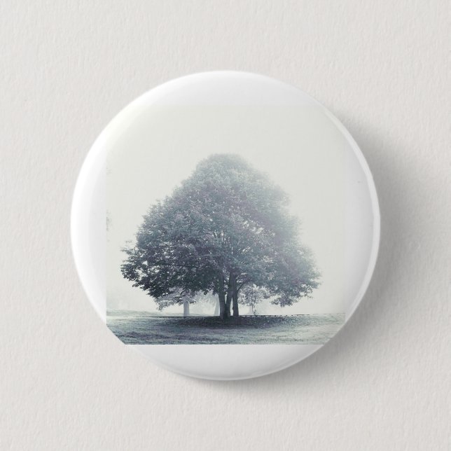 A Tree in Fog Pinback Button (Front)