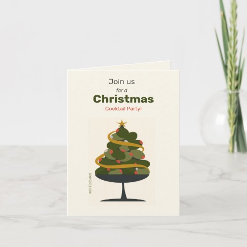 A tree of olives in a martini glass invite