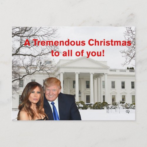 A tremendous Christmas from Donald and Melania Holiday Postcard