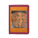 A tri-fold wallet printed with lovely roses