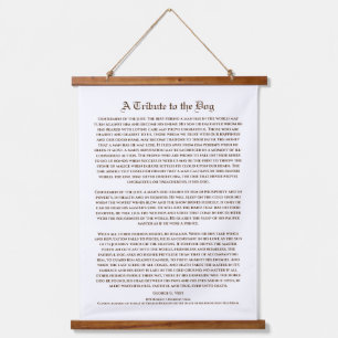 A Tribute to the Dog, Man's Best Friend Hanging Tapestry