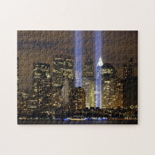 A tribute to the Twin Towers on 911 Jigsaw Puzzle