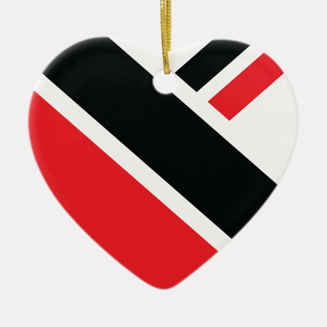 A Trini Flag Ceramic Ornament (Front)