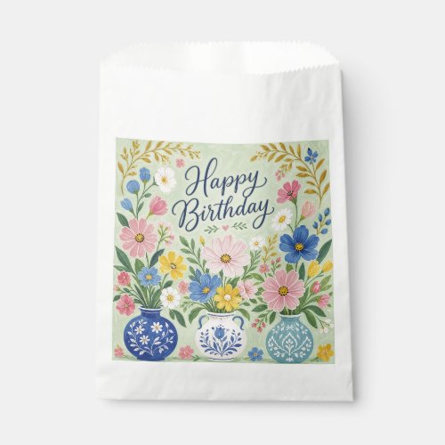 A Trio of Birthday Blooms Favor Bag