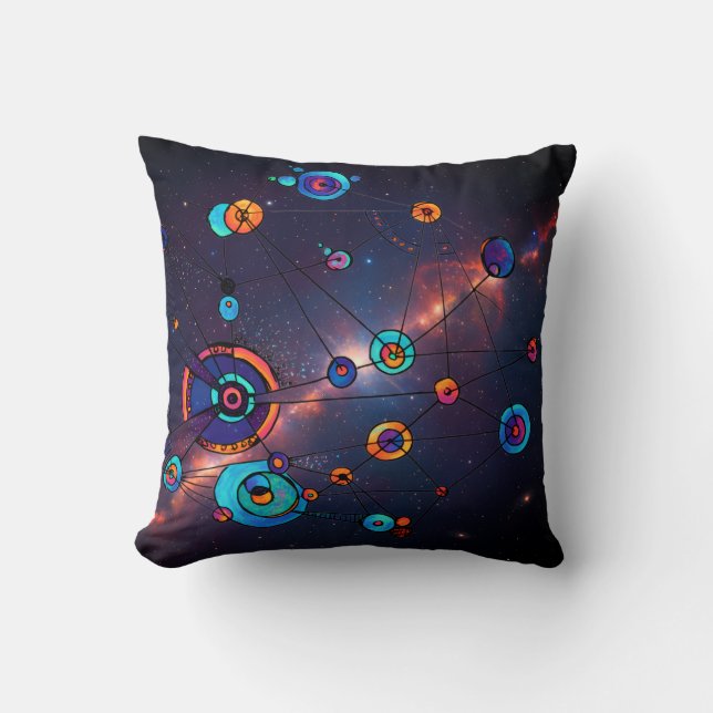 A Trip to Outer Space Throw Pillow (Front)