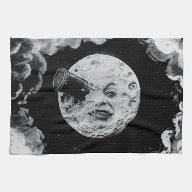 A Trip to the Moon (B&W) Towel (Horizontal)