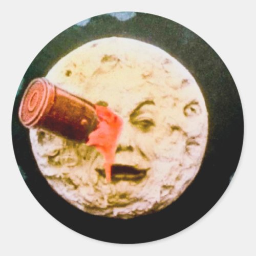 A Trip to the Moon Classic Round Sticker