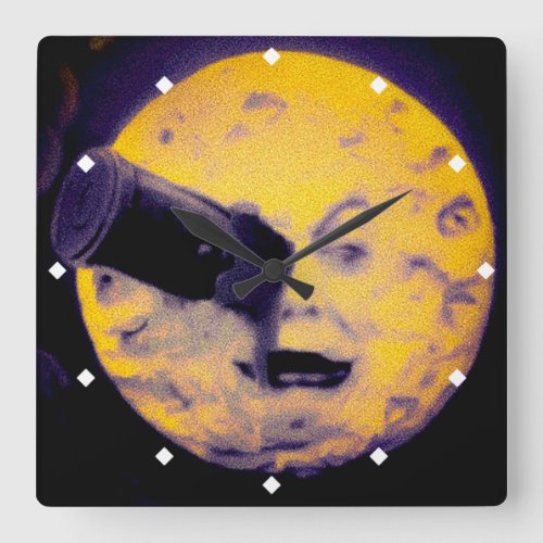 A Trip to the Moon Deep Sleep Purple Nightmare Square Wall Clock