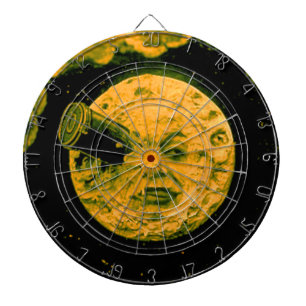 A Trip to the Moon (Gold Tone) Dartboard With Darts