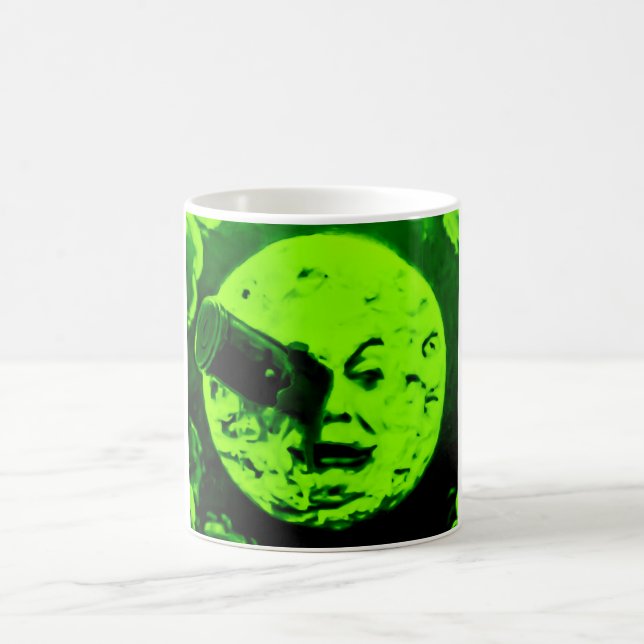 A Trip to the Moon (Martian Retro Green) Coffee Mug (Center)