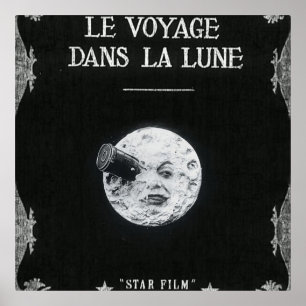A Trip to the Moon or Le Voyage dans la Lune Retro Foil Prints