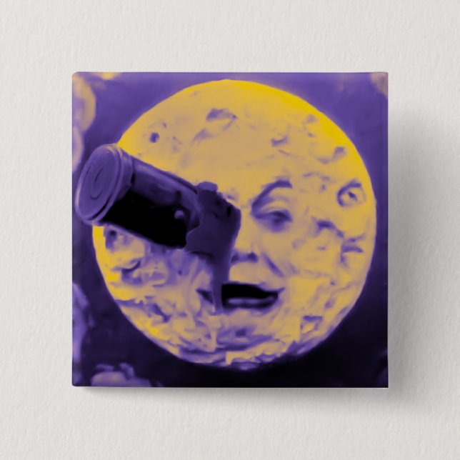 A Trip to the Moon (Purple Fizzy Fuzz) Pinback Button (Front)