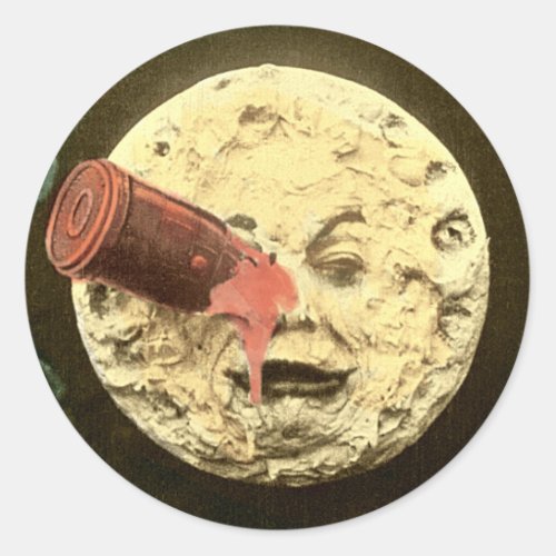 A Trip to the Moon vintage 1902 movie still Classic Round Sticker