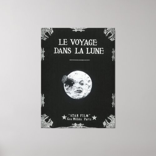 A Trip to the Moon Vintage Retro French Cinema Canvas Print