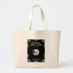 A Trip to the Moon Vintage Retro French Cinema Large Tote Bag