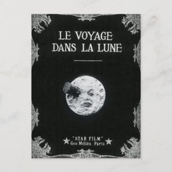 A Trip To The Moon Vintage Retro French Cinema Postcard by scenesfromthepast at Zazzle