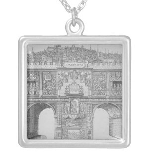 A Triumphal Arch, engraved by William Kip, 1604 Silver Plated Necklace