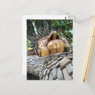 A Troll Sleeps Under a Tree Protecting Nature Postcard