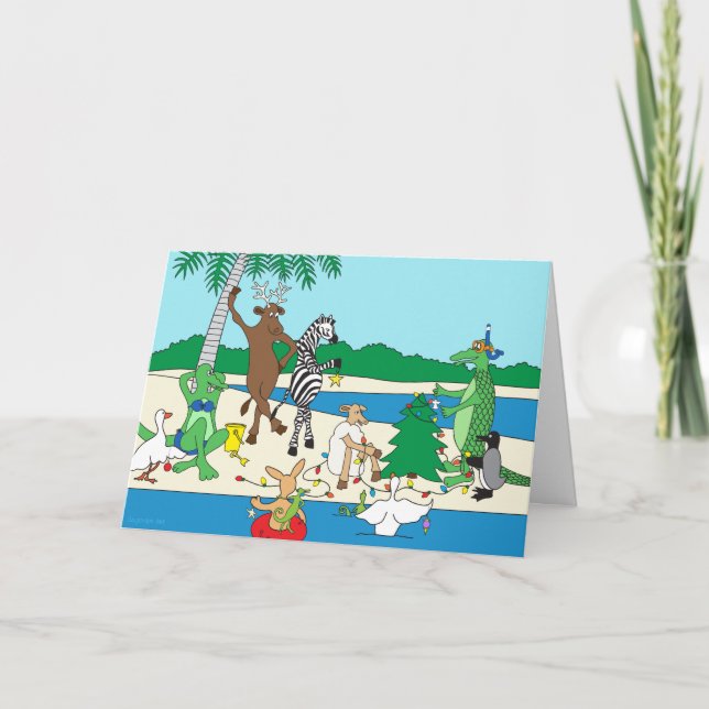 A Tropical Beach Holiday Greeting (Front)