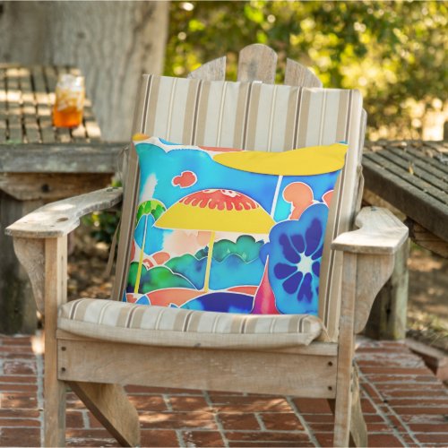 A Tropical Paradise Outdoor Pillow