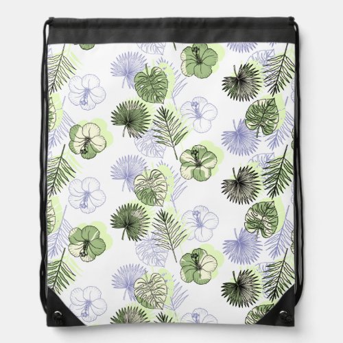 A Tropical Periwinkle Drawstring Backpack