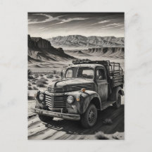 A truck in a desert
