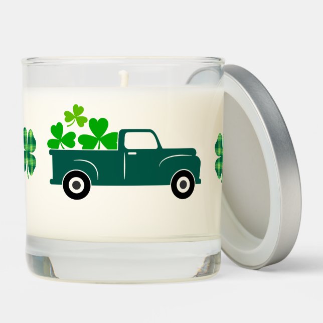 A Truck Load Of Shamrocks Scented Candle (Lid)