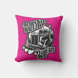 A Trucker Hauled My Heart Away Throw Pillow