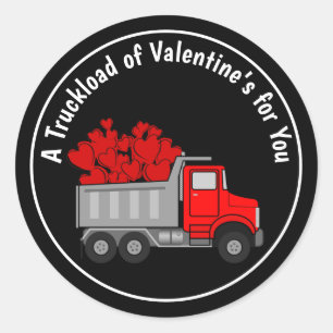 A Truckload Of Valentine's  Classic Round Sticker
