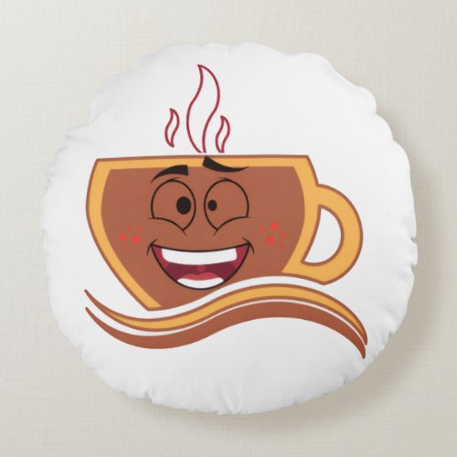 A True Coffeeholic Round Pillow