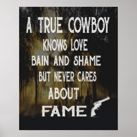 A true cowboy saying canvas