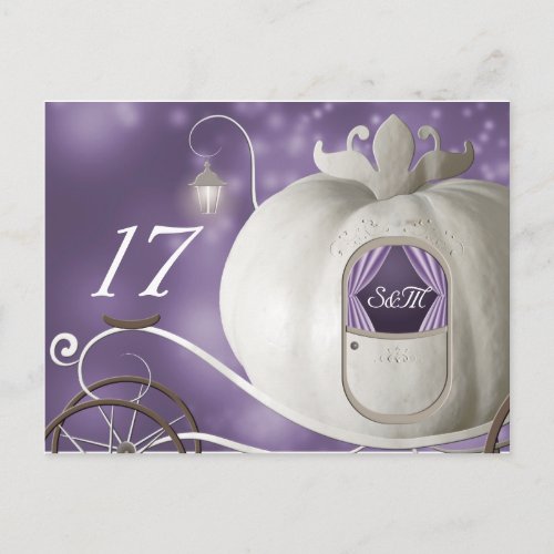 A True Fairy Tale Table Number Card Purple