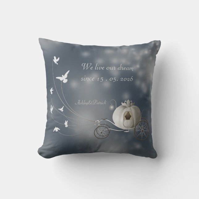 A True Fairy Tale Wedding Favor Throw Pillow (Front)