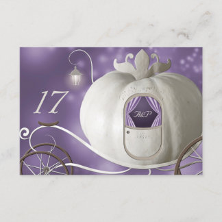 A True Fairy Tale Wedding Table Card Purple