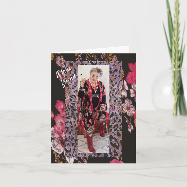 A True Friend Birthday wish Folded Greeting Card (Front)