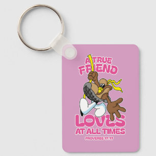 A True Friend Loves At All Times Keychain