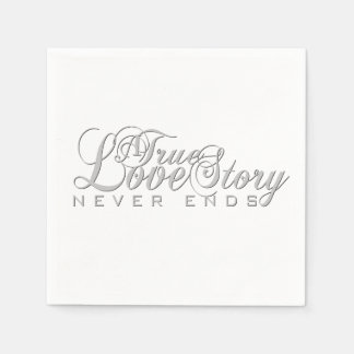 A True Love Story Never Ends Cocktail Napkins