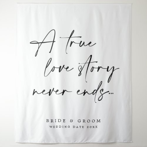 A True Love Story Never Ends Wedding Tapestry