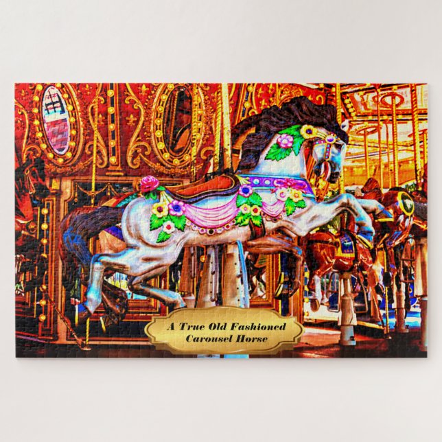 A True Old Fashioned Carousel Horse  1014 Pieces Jigsaw Puzzle (Horizontal)