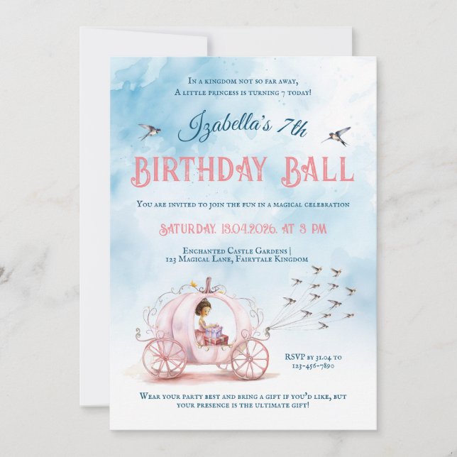 A True Princess Birthday Party Invitation (Front)