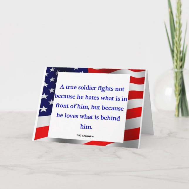 "A true soldier" card (Front)