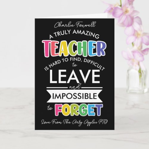 a truly amazing teacher end of term thank you card