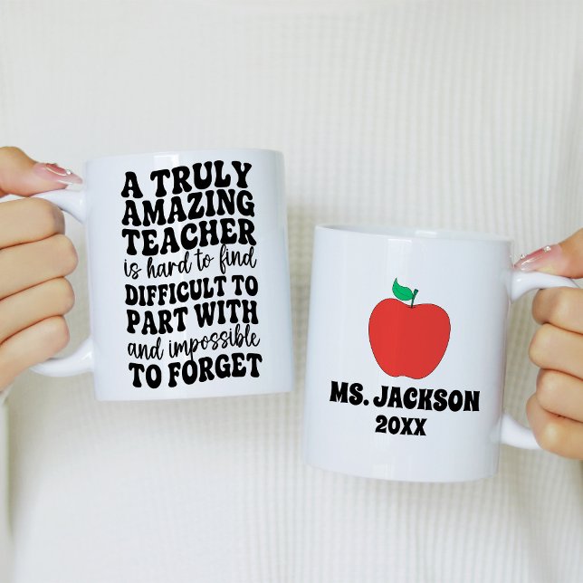 A Truly Amazing Teacher is Hard to Find Apple Coffee Mug (Creator Uploaded)