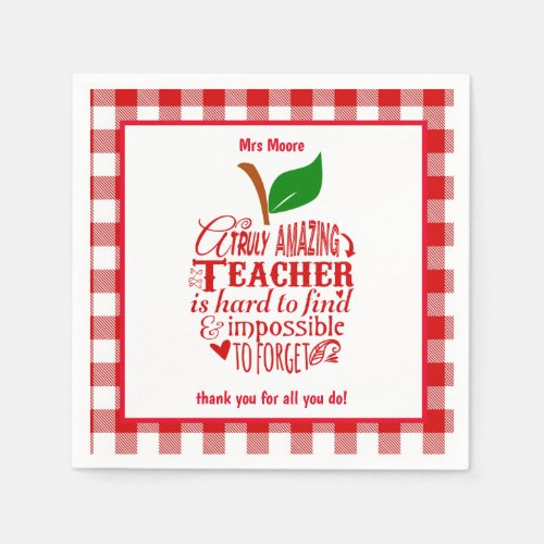 A truly amazing teacher is hard to find napkins